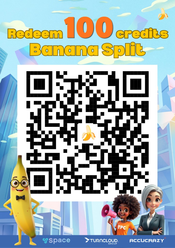 Scan to redeem 100 Banana Split credits
